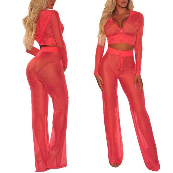 women's suits & blazers mesh casual suit long sleeve hooded zipper short blouse with loose high waist thin women pants wide leg trouser, White;black
women's suits & blazers mesh casual suit long sleeve hooded zipper short blouse with loose high waist thin women pants wide leg trouser, White;black