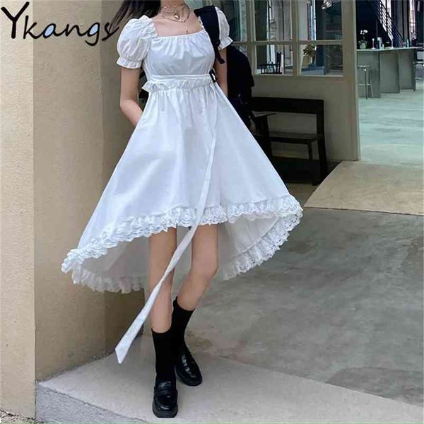 japanese lolita gothic dress women square collar vintage puff sleeve irregular high waist a-line sweet lace splice clothes 210421, White
japanese lolita gothic dress women square collar vintage puff sleeve irregular high waist a-line sweet lace splice clothes 210421, White
