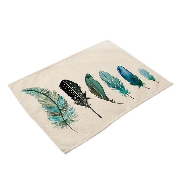 mats & pads 1pcs colorful feather pattern placemat cotton and linen kitchen dining table western mat 42 x 32cm
mats & pads 1pcs colorful feather pattern placemat cotton and linen kitchen dining table western mat 42 x 32cm