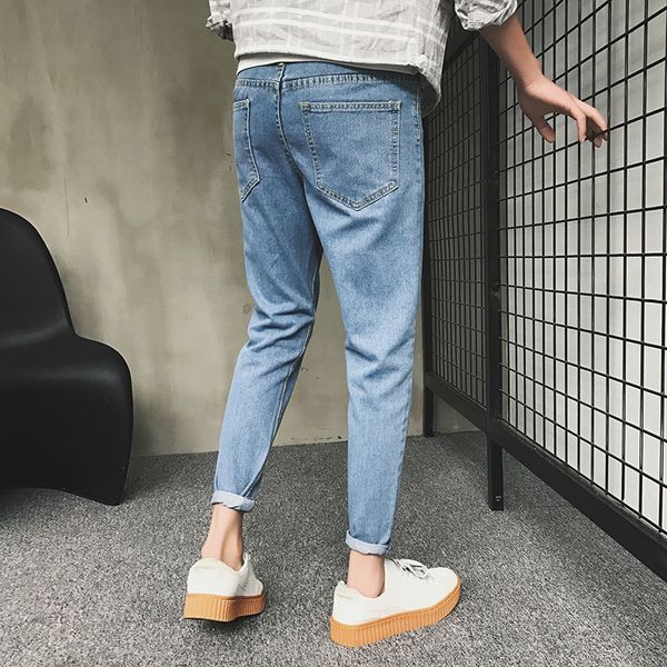 Men Jeans Solid Pencil Pants Denim Slim Ankle Length Males Trendy Leisure Chic All-match Classic Cowboy Trousers Handsome New, Dark blue
Men Jeans Solid Pencil Pants Denim Slim Ankle Length Males Trendy Leisure Chic All-match Classic Cowboy Trousers Handsome New, Dark blue