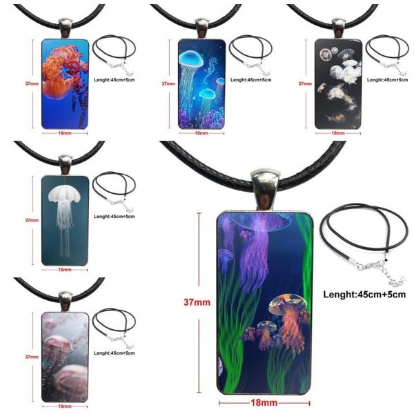 pendant necklaces for women christmas gift blue jellyfish in the sea colourful glass necklace handmade half rectangle, Silver
pendant necklaces for women christmas gift blue jellyfish in the sea colourful glass necklace handmade half rectangle, Silver