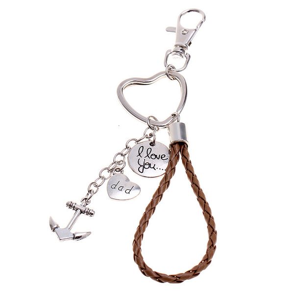 key chain father's day gift ship anchor love dad men's woven metal goods, Silver
key chain father's day gift ship anchor love dad men's woven metal goods, Silver