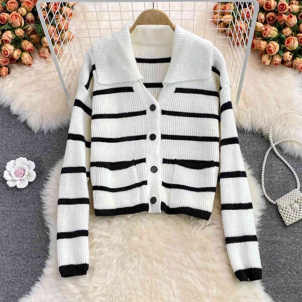 women's sweaters autumn white and black striped cardigan mesh for casual woman turn down collar sleeve long jumper buttons 0tko, White;black
women's sweaters autumn white and black striped cardigan mesh for casual woman turn down collar sleeve long jumper buttons 0tko, White;black