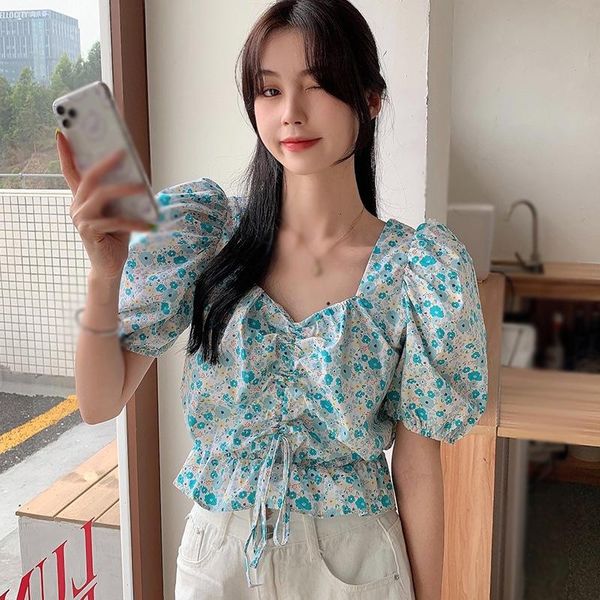 women's blouses & shirts summer v-neck floral print short sleeve sweet pleated casual chiffon shirt, White
women's blouses & shirts summer v-neck floral print short sleeve sweet pleated casual chiffon shirt, White