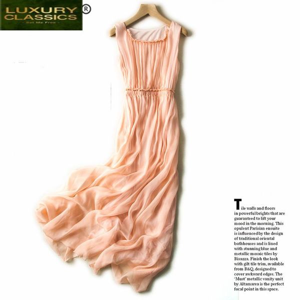 100% women summer dress real silk dresses elegant sleeveless long vestido female beach evening party ropa mujer 755 casual, Black;gray
100% women summer dress real silk dresses elegant sleeveless long vestido female beach evening party ropa mujer 755 casual, Black;gray