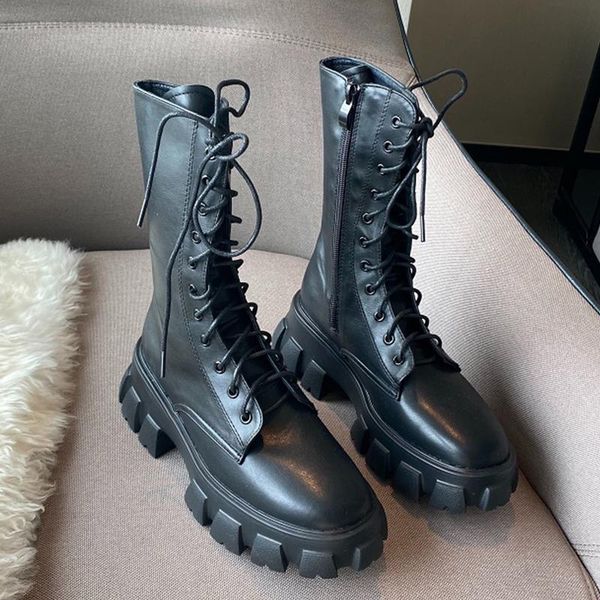 boots 2021 fashion round toe platform shoes ladies cross tied low heels female british style mid calf, Black
boots 2021 fashion round toe platform shoes ladies cross tied low heels female british style mid calf, Black