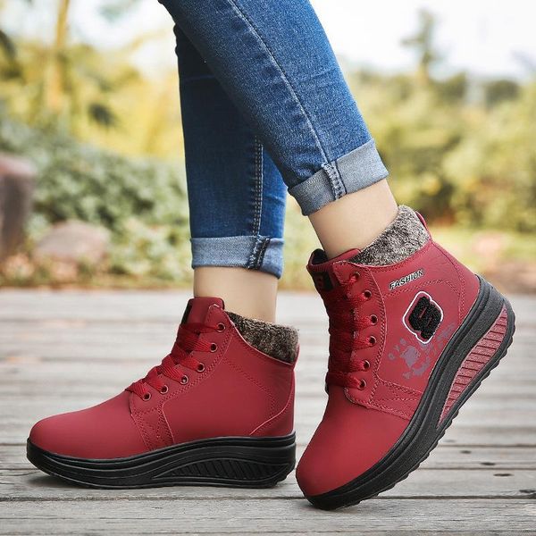 boots women 2021 winter shoes woman ankle plus size pu sneakers plush warm lace up, Black
boots women 2021 winter shoes woman ankle plus size pu sneakers plush warm lace up, Black