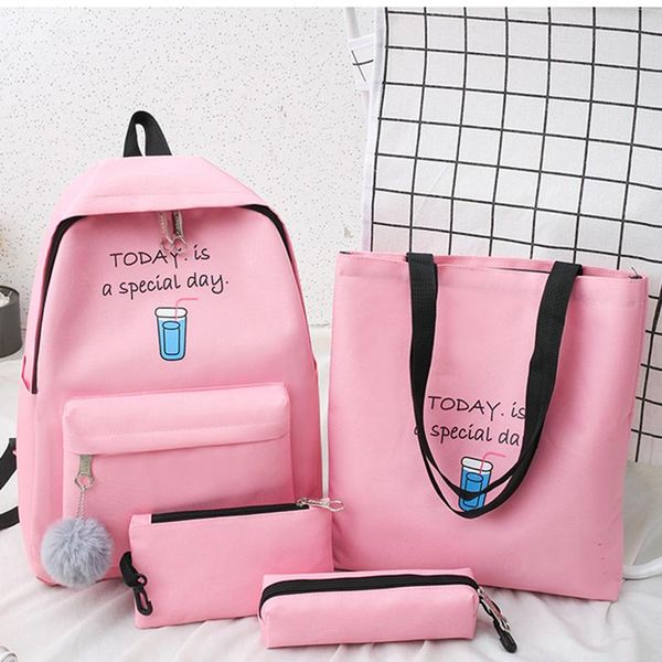 school bags 4 pcs canvas backpack for teenage girls fashion female large capacity children schoolbags women
school bags 4 pcs canvas backpack for teenage girls fashion female large capacity children schoolbags women