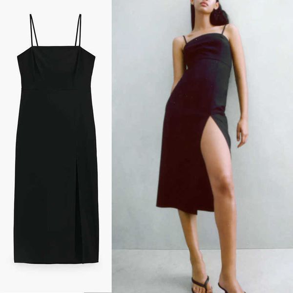 za black tube midi summer dress women spaghetti straps backless party dresses woman side vent back zip vestidos 210602, Black;gray
za black tube midi summer dress women spaghetti straps backless party dresses woman side vent back zip vestidos 210602, Black;gray