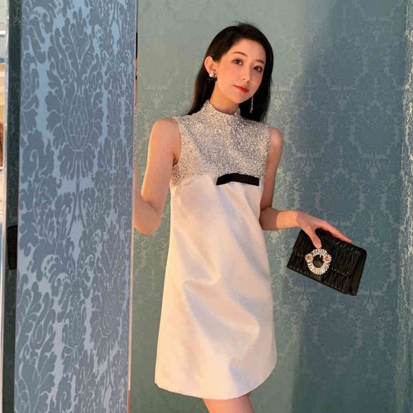 dresses 2021 elegant laides stand collar crystal beaded sleeveless white tank a line women party dress, Black;gray
dresses 2021 elegant laides stand collar crystal beaded sleeveless white tank a line women party dress, Black;gray