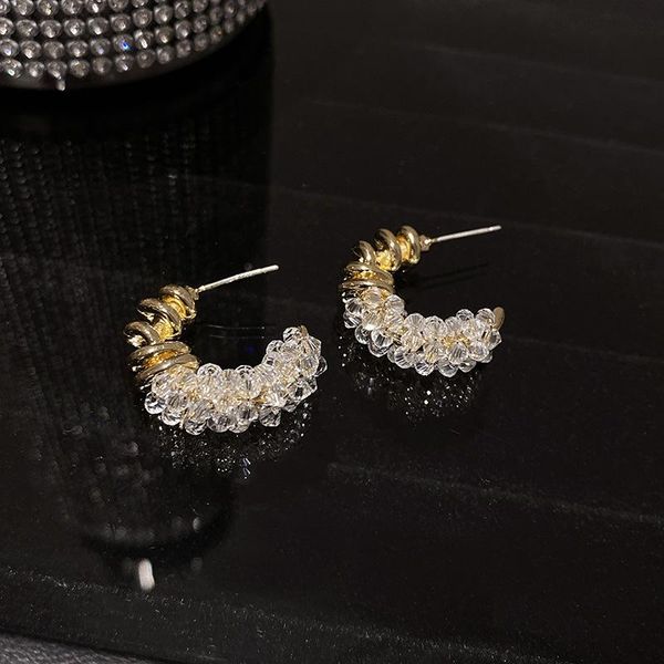 hoop & huggie vsnow unique design crystal winding c shape earrings for women girls gold color metal wedding jewelry accessories, Golden;silver
hoop & huggie vsnow unique design crystal winding c shape earrings for women girls gold color metal wedding jewelry accessories, Golden;silver
