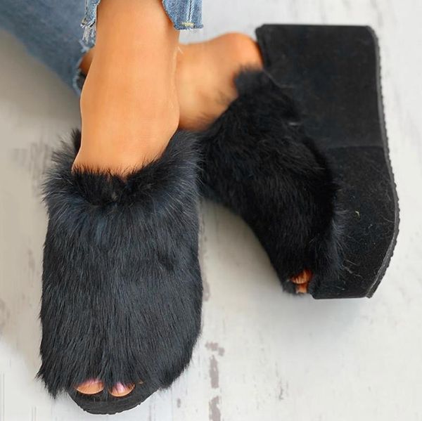 fashion peep toe platforms shoes slippers women faux fur house ladies casual wedges sandals female slides black gray
fashion peep toe platforms shoes slippers women faux fur house ladies casual wedges sandals female slides black gray