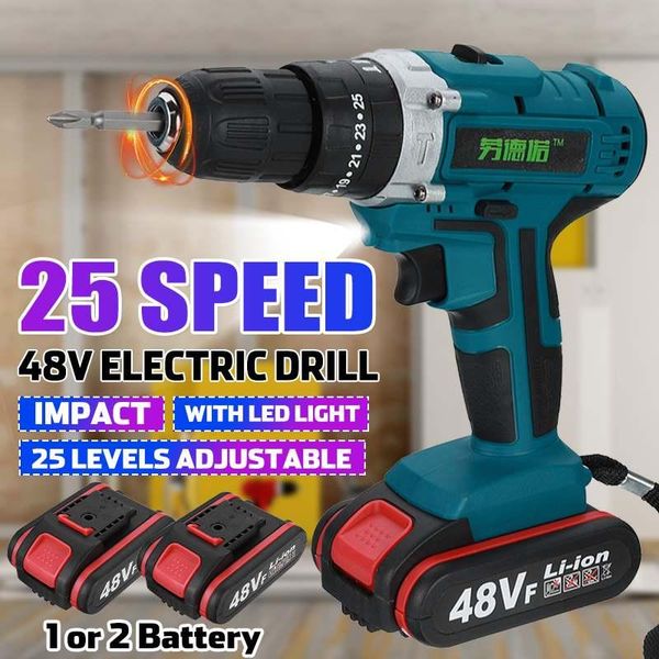 professiona electric drills 48v 25+3 torque dual speed screwdriver drill cordless impact mini wireless power driver with lithium-ion battery
professiona electric drills 48v 25+3 torque dual speed screwdriver drill cordless impact mini wireless power driver with lithium-ion battery