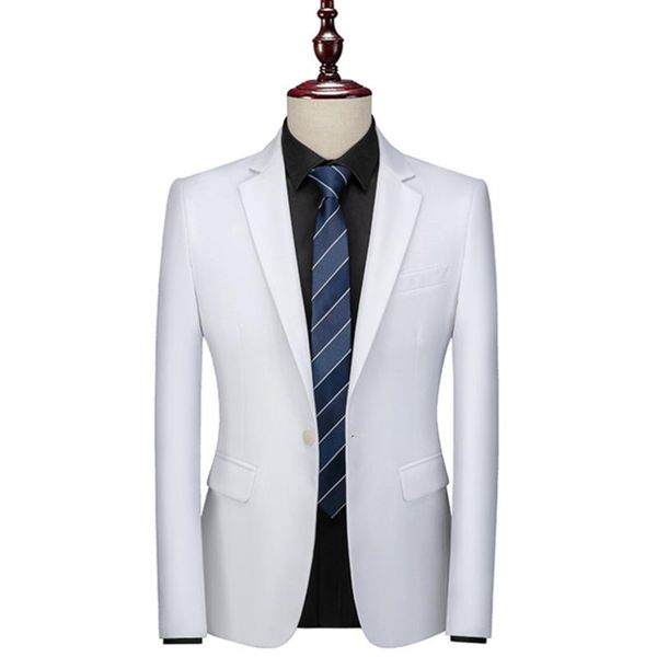 men's suits & blazers 2021 fashion casual boutique solid color suit coat/men's slim fit business groom wedding blazer, White;black
men's suits & blazers 2021 fashion casual boutique solid color suit coat/men's slim fit business groom wedding blazer, White;black