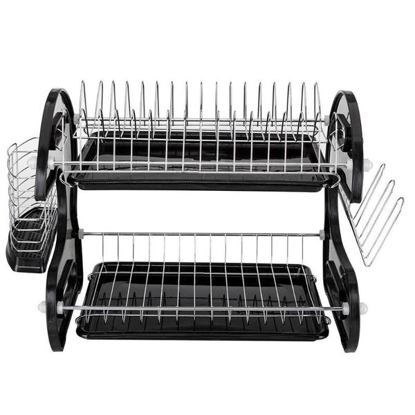 multifunctional dual layers bowls & dishes chopsticks spoons collection shelf dish drainer black kitchen storage organization
multifunctional dual layers bowls & dishes chopsticks spoons collection shelf dish drainer black kitchen storage organization