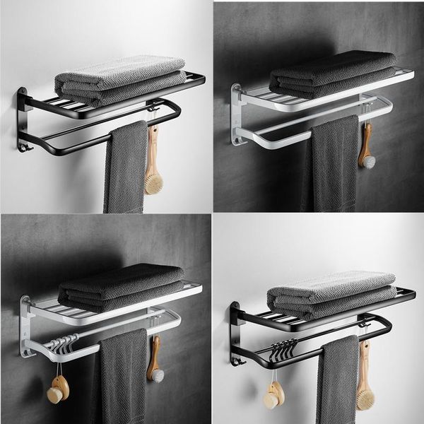 towel racks space aluminum rack 40/50cm matte black bathroom holder wall mounted folding storage shelf accessories
towel racks space aluminum rack 40/50cm matte black bathroom holder wall mounted folding storage shelf accessories