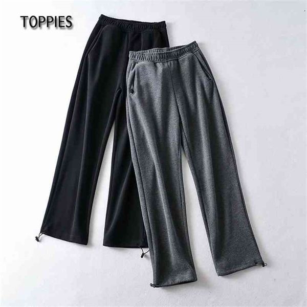 casual knitted sweatpants gray black high waist jogger pants adjustable bottom female trousers 210421, Black;white
casual knitted sweatpants gray black high waist jogger pants adjustable bottom female trousers 210421, Black;white
