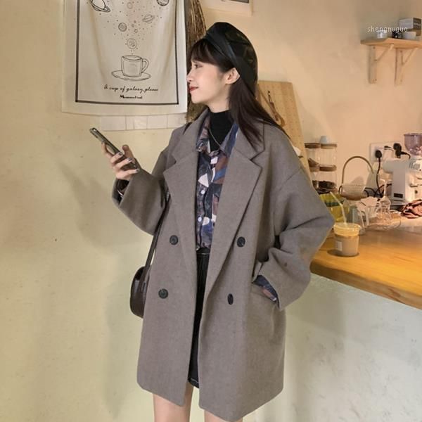 women's wool & blends jacket women coat suit autumn and winter loose veste manteau femme, Black
women's wool & blends jacket women coat suit autumn and winter loose veste manteau femme, Black