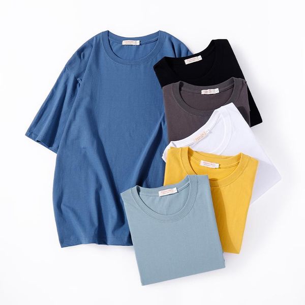 men's t-shirts 2021summer versatile cotton short sleeve t-shirt trend loose solid t shirt men causal o-neck basic male, White;black
men's t-shirts 2021summer versatile cotton short sleeve t-shirt trend loose solid t shirt men causal o-neck basic male, White;black