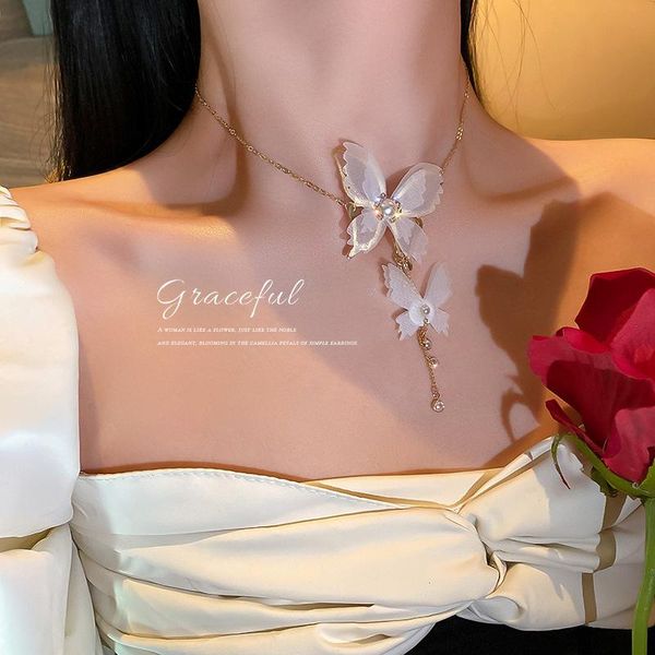 pendant necklaces korean east gate fashion personality pearl inlaid diamond lace butterfly necklace neck chain super fairy girl clavicle, Silver
pendant necklaces korean east gate fashion personality pearl inlaid diamond lace butterfly necklace neck chain super fairy girl clavicle, Silver