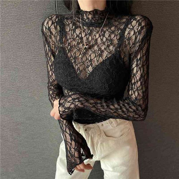 spring autumn women blouses long sleeve sweet floral hollow lace female bow mesh short bottoming, White
spring autumn women blouses long sleeve sweet floral hollow lace female bow mesh short bottoming, White
