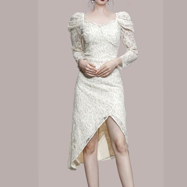 casual dresses retro temperament elegant lace sequined high-quality slim party dress fashion sleeve bodycon irregular, Black;gray
casual dresses retro temperament elegant lace sequined high-quality slim party dress fashion sleeve bodycon irregular, Black;gray