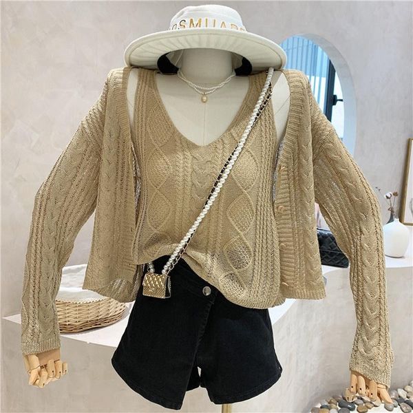 women's knits & tees sweaters autumn korean chic wild fashion camisole solid v neck long sleeve single-breasted twist cardigan coa, White
women's knits & tees sweaters autumn korean chic wild fashion camisole solid v neck long sleeve single-breasted twist cardigan coa, White