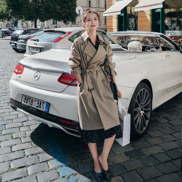 women's middle and long student's fashionable coat british style loose bf korean version trench coats, Tan;black
women's middle and long student's fashionable coat british style loose bf korean version trench coats, Tan;black