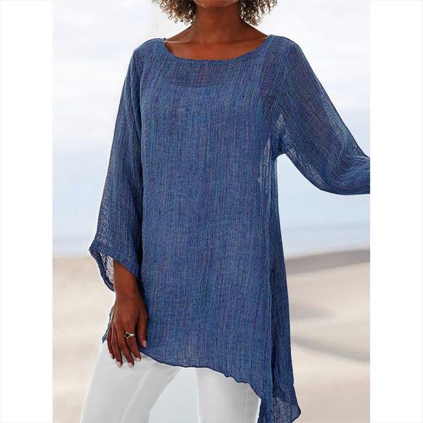 long sleeve plus size solid women shirts balck casual o neck retro thin female tunic cotton linen womens blouses, White
long sleeve plus size solid women shirts balck casual o neck retro thin female tunic cotton linen womens blouses, White