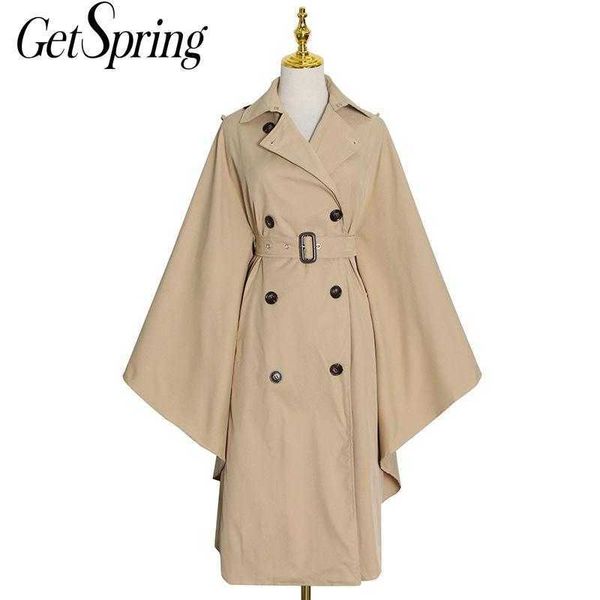 getspring women trench coat batwing sleeve bandage khaki long double breasted vintage casual s 210601, Tan;black
getspring women trench coat batwing sleeve bandage khaki long double breasted vintage casual s 210601, Tan;black