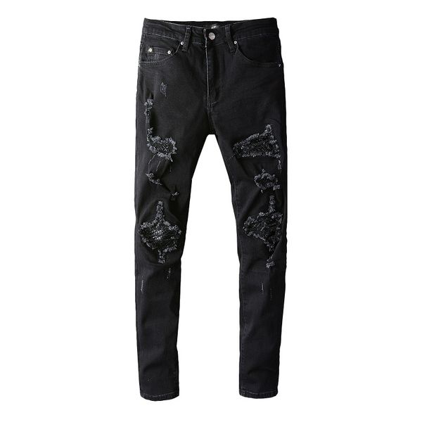 jeans for mens slim denim straight biker skinny fashion hip hop pants men ripped trouses with holes patchwork, Blue
jeans for mens slim denim straight biker skinny fashion hip hop pants men ripped trouses with holes patchwork, Blue