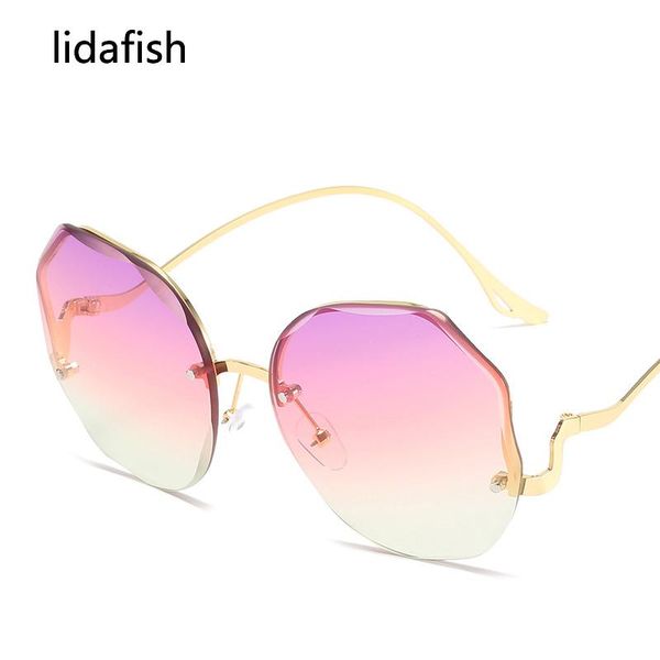 sunglasses lidafish 2021 summer women's fashion design vintage rimless cutting lens gradient sun glasses, White;black
sunglasses lidafish 2021 summer women's fashion design vintage rimless cutting lens gradient sun glasses, White;black