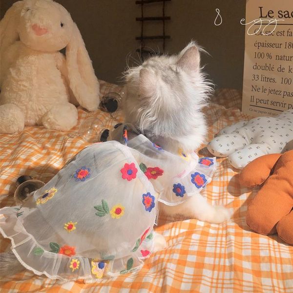 cat dresses princess dress fairy flower embroidery thin net gauze summer pet clothes dog small costumes
cat dresses princess dress fairy flower embroidery thin net gauze summer pet clothes dog small costumes