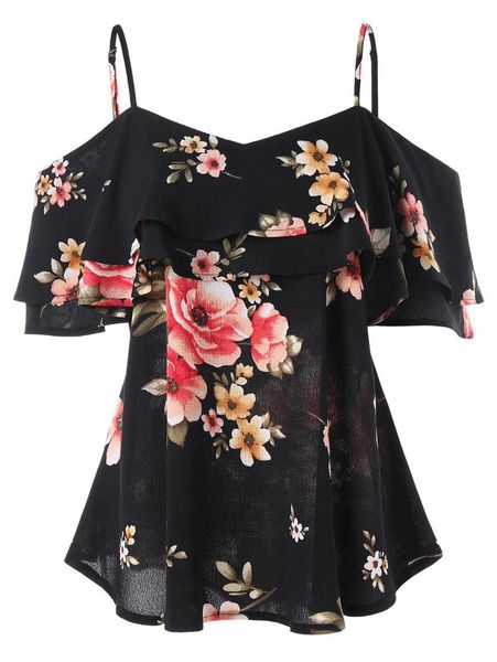 plus size t-shirt 5xl blouse shirt women summer cold shoulder short sleeve floral print ruffles strap chiffon boho beach, Black
plus size t-shirt 5xl blouse shirt women summer cold shoulder short sleeve floral print ruffles strap chiffon boho beach, Black