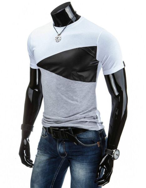 this is me summer t casual patchwork leather cotton tee shirt short sleeve slim fit t-shirt men o-neck tees, White;black
this is me summer t casual patchwork leather cotton tee shirt short sleeve slim fit t-shirt men o-neck tees, White;black