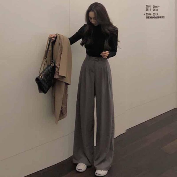 women's pants & capris 2021 spring autumn female solid wide leg women full length ladies simple casual straight, Black;white
women's pants & capris 2021 spring autumn female solid wide leg women full length ladies simple casual straight, Black;white