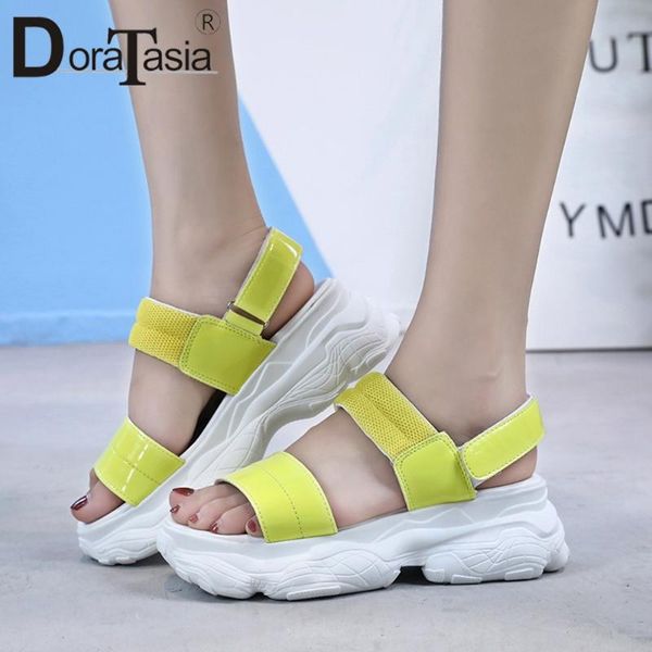 summer fresh girl platform sandals 2021 concise women brand high wedges shoes woman, Black