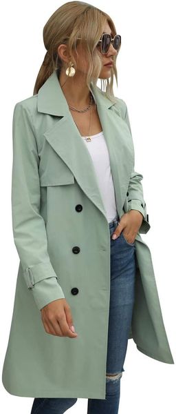women's trench coats chic windbreaker fashion temperament casual loose coat autumn and winter double-breasted, Tan;black
women's trench coats chic windbreaker fashion temperament casual loose coat autumn and winter double-breasted, Tan;black