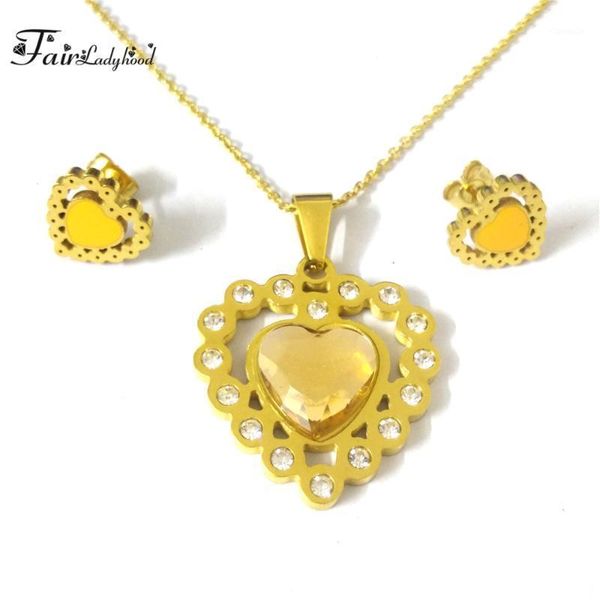 earrings & necklace fairladyhood hollow heart zircon pendant stainless steel gold color women jewelry set for valentine's day gift, Silver
earrings & necklace fairladyhood hollow heart zircon pendant stainless steel gold color women jewelry set for valentine's day gift, Silver