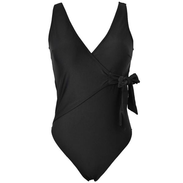 women deep v-neck solid tie at side one piece beach swimsuit bathing suit, black one-piece suits
women deep v-neck solid tie at side one piece beach swimsuit bathing suit, black one-piece suits