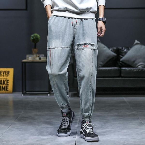 men's slim elastic harem jeans pants 2021 summer casual ankle-length mens trousers streetwear male, Blue
men's slim elastic harem jeans pants 2021 summer casual ankle-length mens trousers streetwear male, Blue