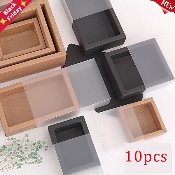 10pcs kraft paper packing box with transparent pvc window black cate drawer display gift wedding cookie candy cake wrap
10pcs kraft paper packing box with transparent pvc window black cate drawer display gift wedding cookie candy cake wrap