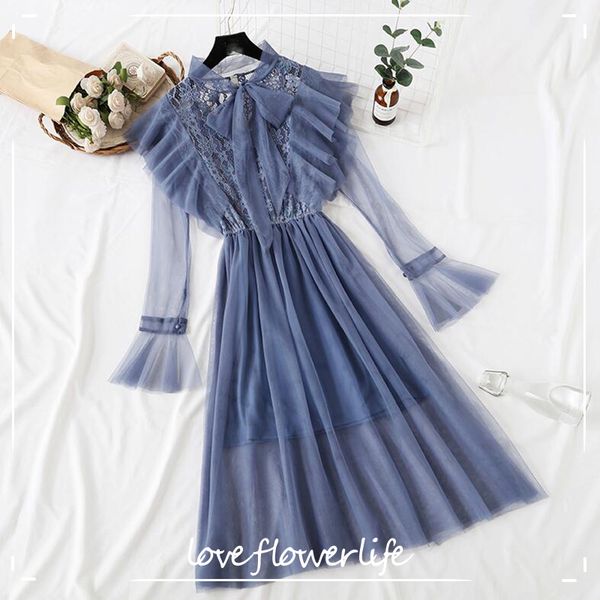 long-sleeved party dresses women ruffle sweet mesh midi dress female spring summer lace dress vestidos two-piece suit 210521, Black;gray
long-sleeved party dresses women ruffle sweet mesh midi dress female spring summer lace dress vestidos two-piece suit 210521, Black;gray