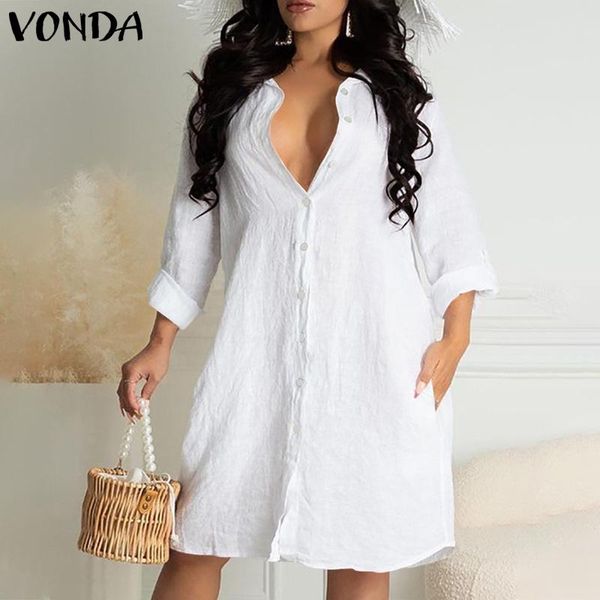 casual dresses women long sleeve dress 2021 vonda solid color pleated femme robe cotton lapel collar button up shirts vestido, Black;gray
casual dresses women long sleeve dress 2021 vonda solid color pleated femme robe cotton lapel collar button up shirts vestido, Black;gray