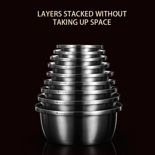 bowls 304 stainless steel mixing 1.2l-9l kitchen thickened whisking set for salad cooking baking
bowls 304 stainless steel mixing 1.2l-9l kitchen thickened whisking set for salad cooking baking