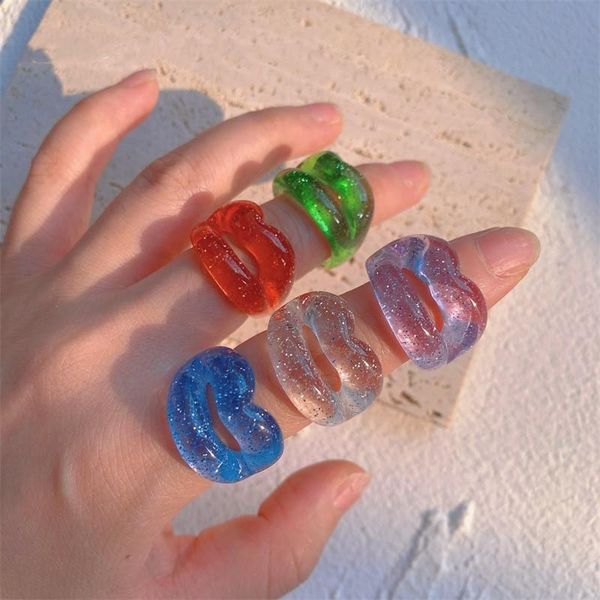 wedding rings 2021 creative candy color transparent glitter sequin lips mouth shape resin ring for women girls finger jewelry gifts, Slivery;golden
wedding rings 2021 creative candy color transparent glitter sequin lips mouth shape resin ring for women girls finger jewelry gifts, Slivery;golden