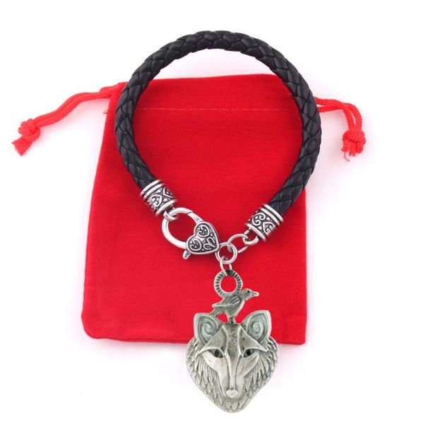 charm bracelets viking nordic odin's wolf and raven wheat chain/ leather chain pendant necklace, Golden;silver
charm bracelets viking nordic odin's wolf and raven wheat chain/ leather chain pendant necklace, Golden;silver