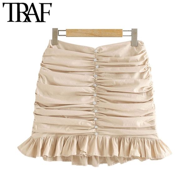 women chic fashion appliques ruffled pleated mini skirt vintage high waist back zipper female skirts mujer 210507, Black
women chic fashion appliques ruffled pleated mini skirt vintage high waist back zipper female skirts mujer 210507, Black