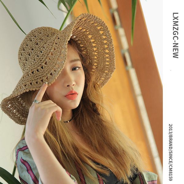 fashion new women's summer hand hollowed out beach eaves designer fashion straw hat, Blue;gray
fashion new women's summer hand hollowed out beach eaves designer fashion straw hat, Blue;gray