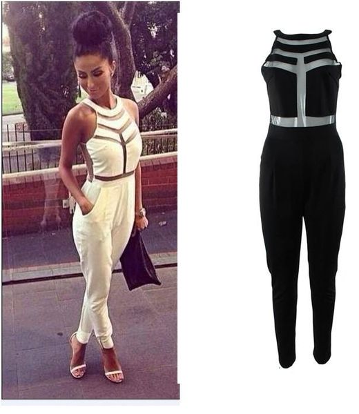 women's jumpsuits & rompers fashion mesh patchwork female wild casual bandage jumpsuit irregular suit autumn women ss299, Black;white
women's jumpsuits & rompers fashion mesh patchwork female wild casual bandage jumpsuit irregular suit autumn women ss299, Black;white